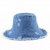Summer Washed Denim Sun Hat 's Floppy Wide Brim Beach Female Bucket Caps  eb-57076523